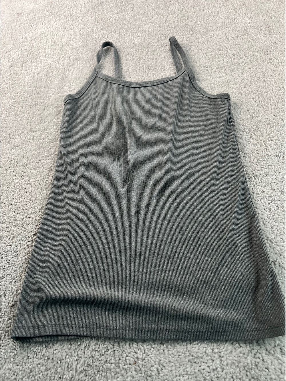 NO BOUNDARIES Women’s M Gray Ribbed Cami Tank Top Y2K Basic Layering